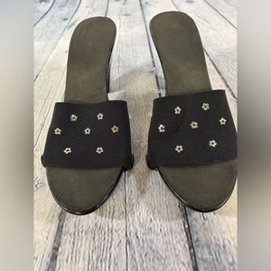 Onesole Chic Black Soft Neoprene Crystal Soft Step Interchangeable Y2K Shoes 8